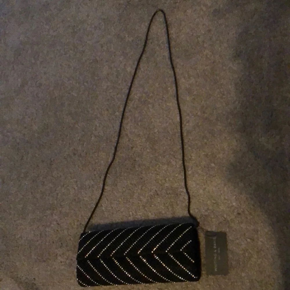 Whiting & Davis stunning black w crystal evening purse - Picture 2 of 9